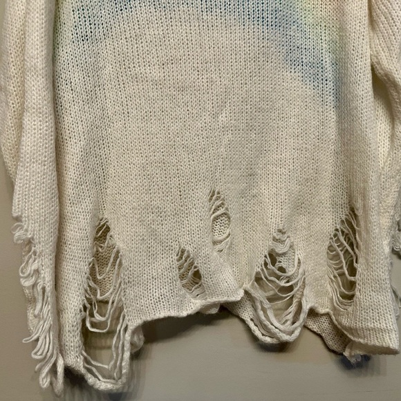 RARE Wildfox Cream Sweater with Rainbow Design XS - Picture 7 of 7